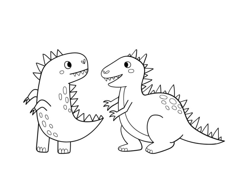 Dinosaurs 14 To dinosaurer, der står sammen i naturen