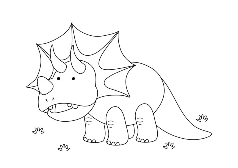 Dinosaurs 17 Triceratops med store øjne og horn set forfra