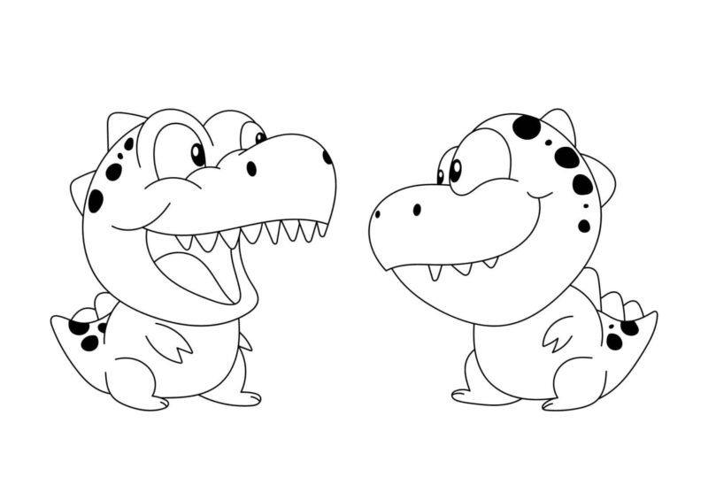 Dinosaurs 18 To dinosaurer, der ser på hinanden og smiler