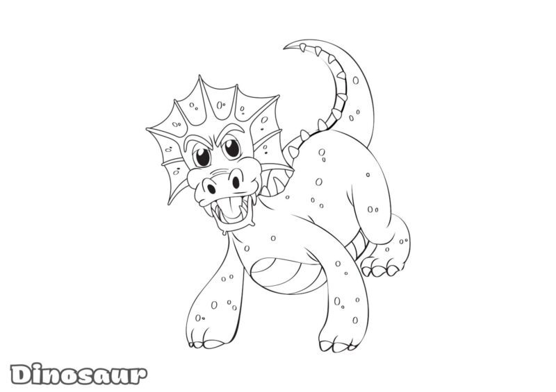 Dinosaurs 19 Triceratops med stor nakkekrave og horn i profil