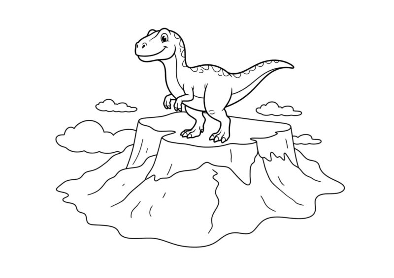 Dinosaurs 11 Dinosaur, der står på en klippe i et bjerglandskab