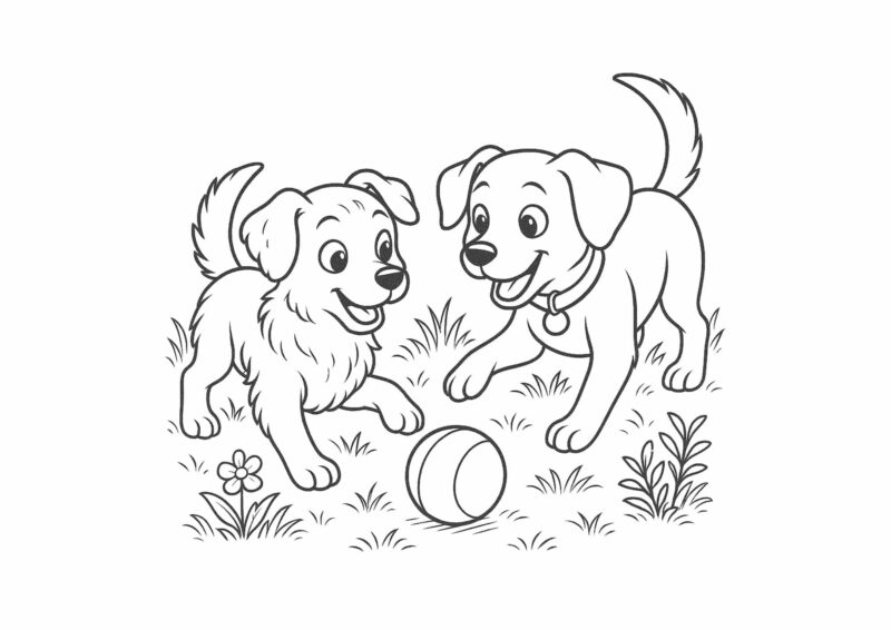 hunde 8 To hundehvalpe, der sidder ved siden af hinanden