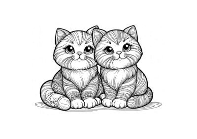 billedet viser et eksempel på én af vores tegninger af katte til print