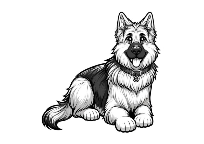 hunde 14 Hundehvalp, der kigger frem fra et hundehus omgivet af blomster