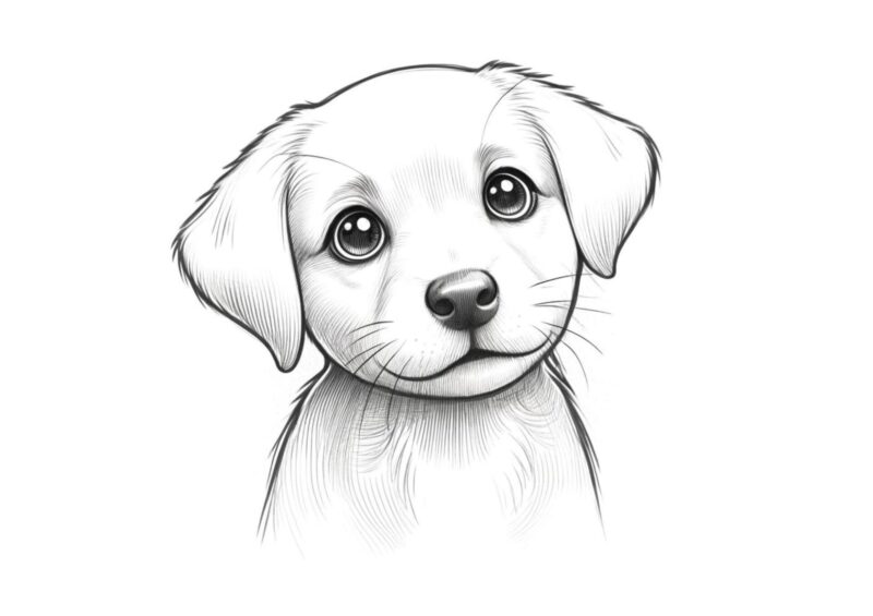 hunde 5 Hundehvalp med blød pels, der sidder og kigger frem