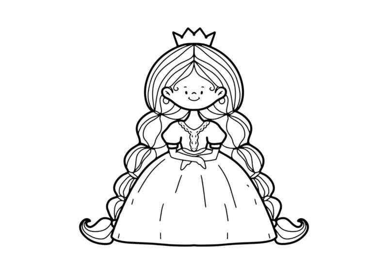 Prinsesser 15 Prinsesse med sin hest – tegning