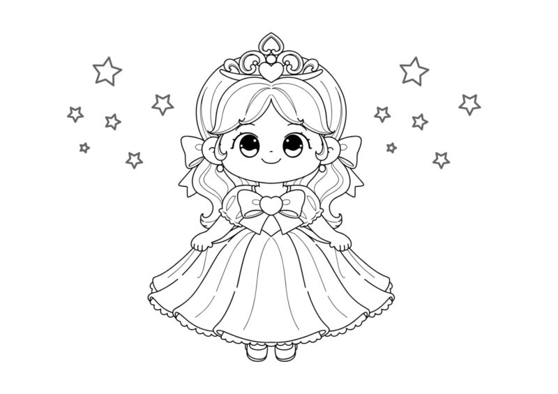 Prinsesser 9 Prinsesse i et eventyrligt motiv – tegning
