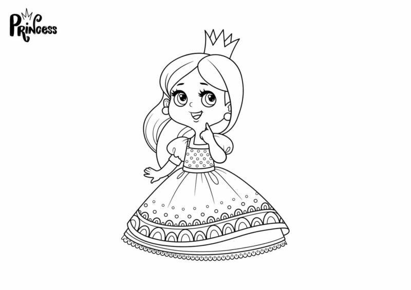 Prinsesser 10 Prinsesse med krone – nem tegning til print