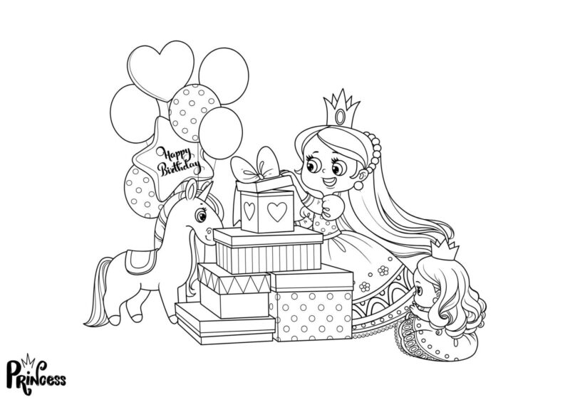 Prinsesse og en ven i en båd – tegning