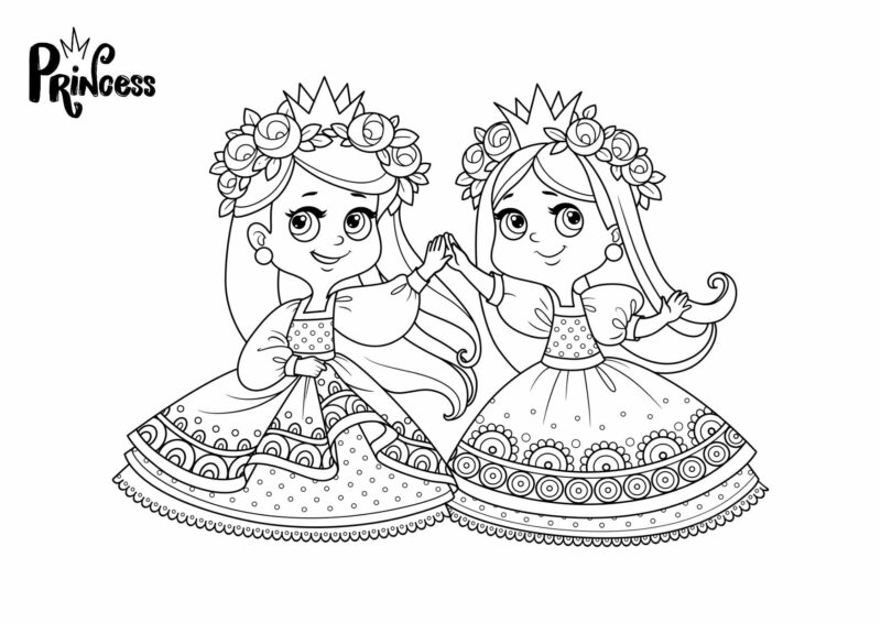 Prinsesser 9 Prinsesse i eventyrlig have – tegning til print