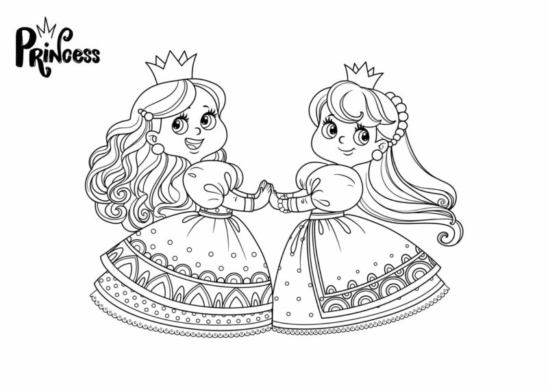 Prinsesser 8 Prinsesse med hest og blomster – tegning