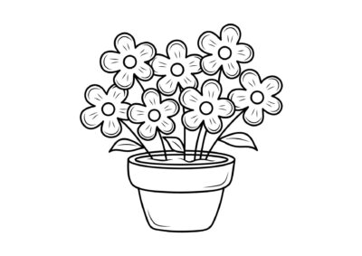 Tegninger af blomster 58 tegning af potteplante 3