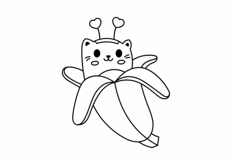 tegning-af-banan-og-kat-1