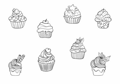 tegning af cupcake 1