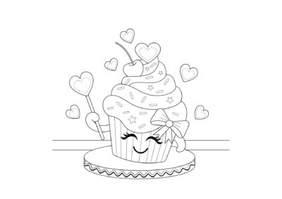 Tegninger af mad og drikke 115 tegning af cupcake 31