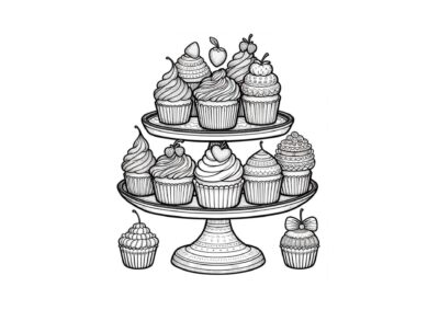 tegning af cupcake 8