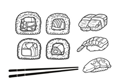 tegning af sushi 1 2