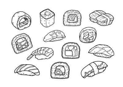 tegning af sushi 4