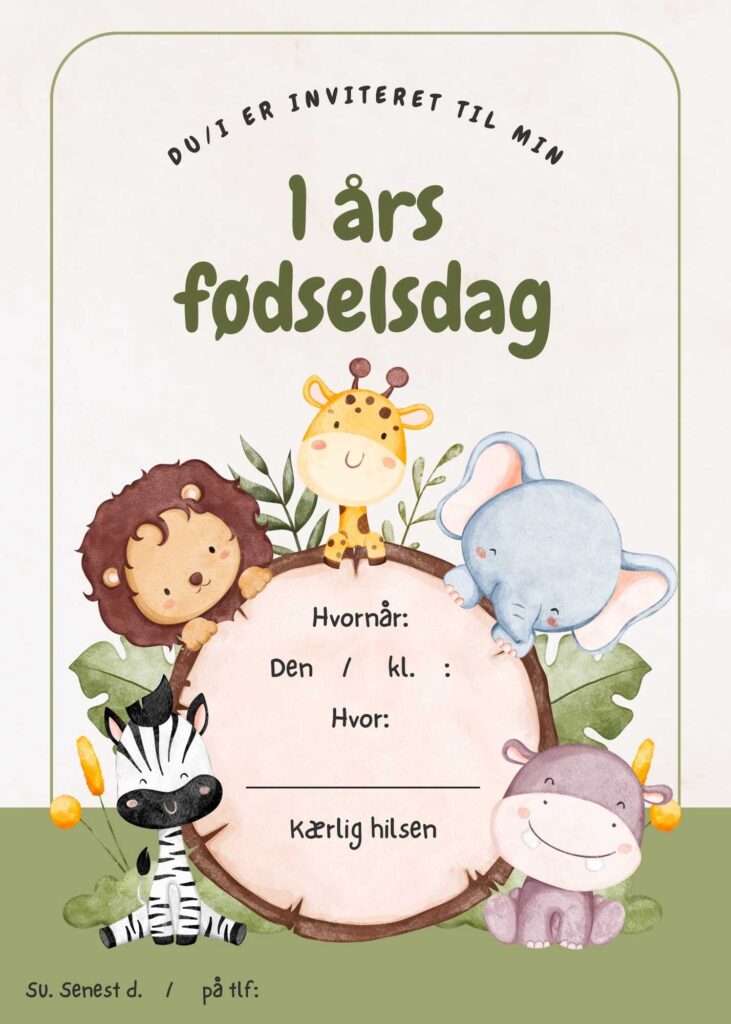 invitation foedselsdag boern 1