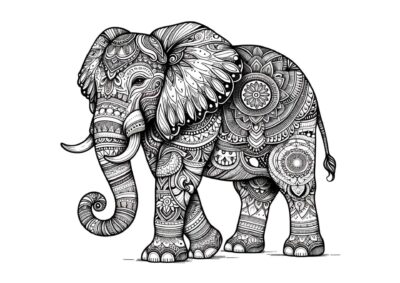 Print mandala elefant 1