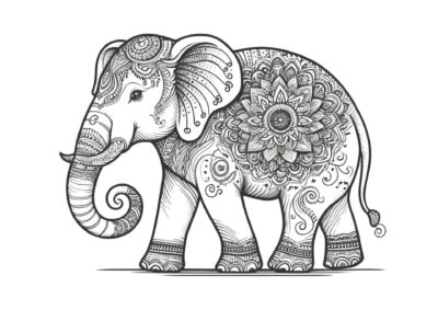 Print mandala elefant 2