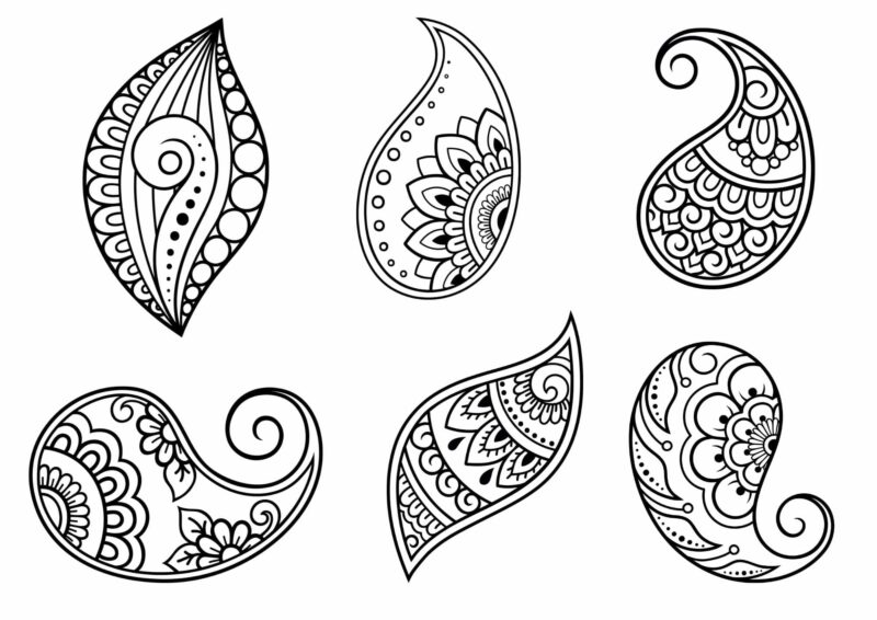 Blomstermandala med symmetriske blade og detaljerede mønstre til farvelægning