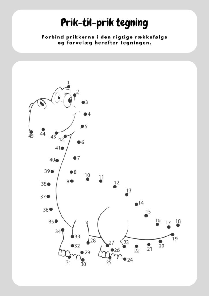 prik til prik tegning dino 12