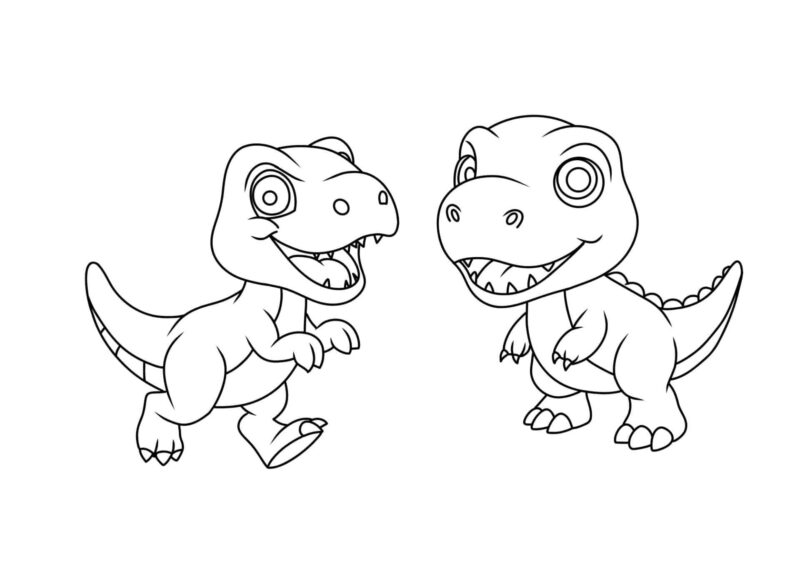 Dinosaurs 7 To små dinosaurer, der smiler til hinanden