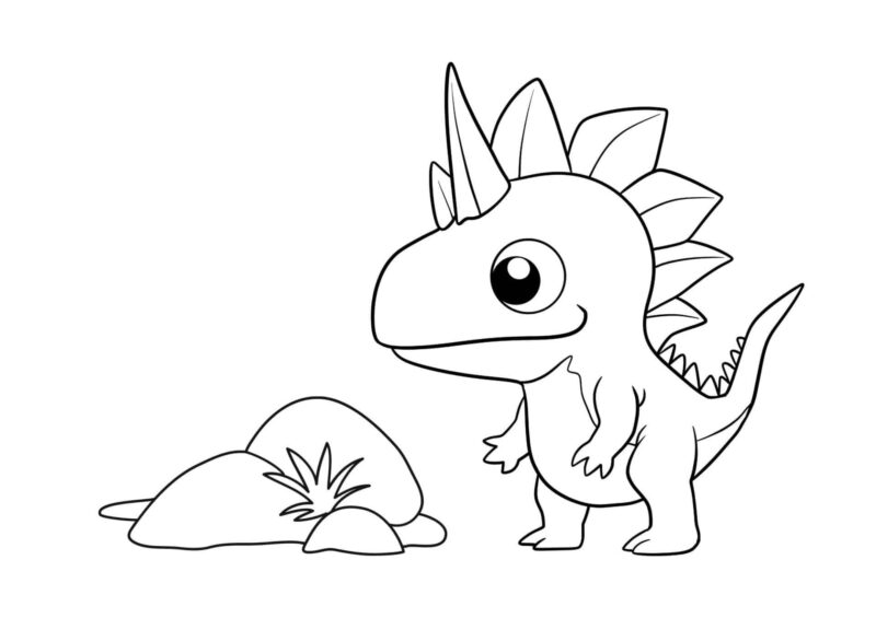 Dinosaurs 3 Dinosaur med store øjne og pigge langs nakken