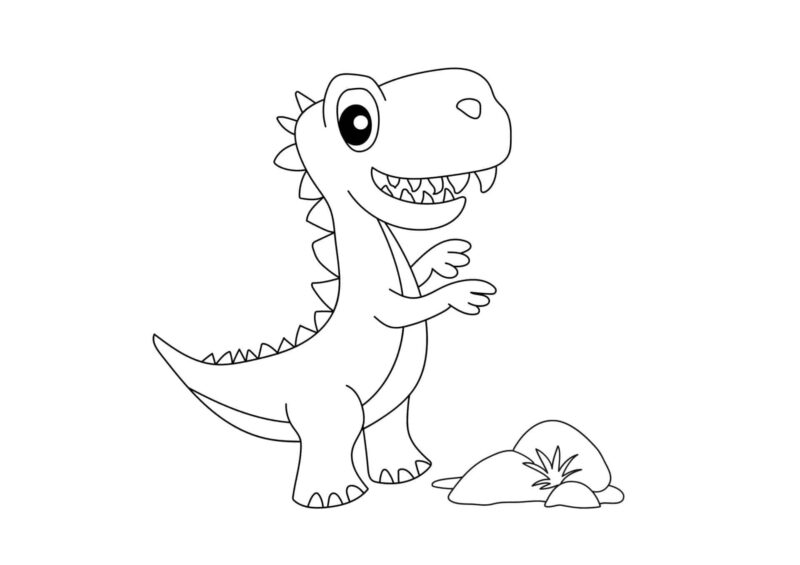 Dinosaurs 1 Lille dinosaur, der står på bagbenene og smiler