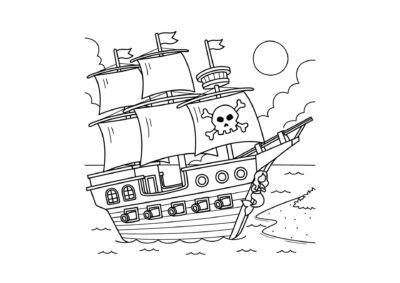 Tegninger af pirater 45 tegning af piratskib 1