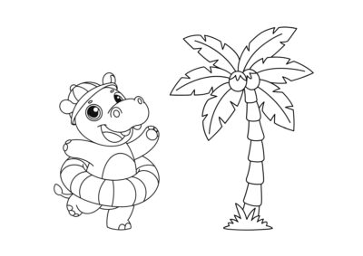 tegning af flodhest 31