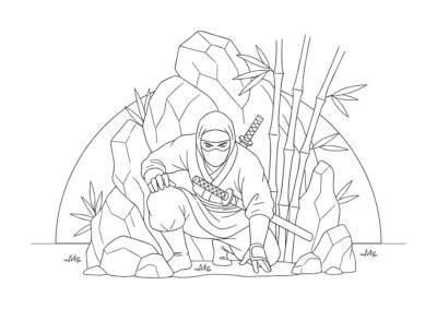 tegning af ninja 24