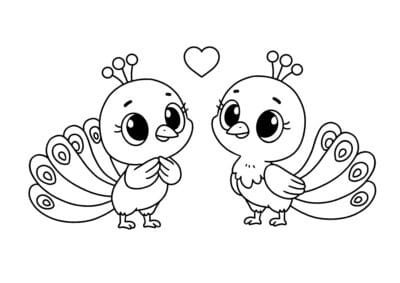 tegning af paafugl 3