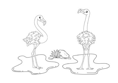 Tegninger af flamingoer 8 tegning af flamingo 8