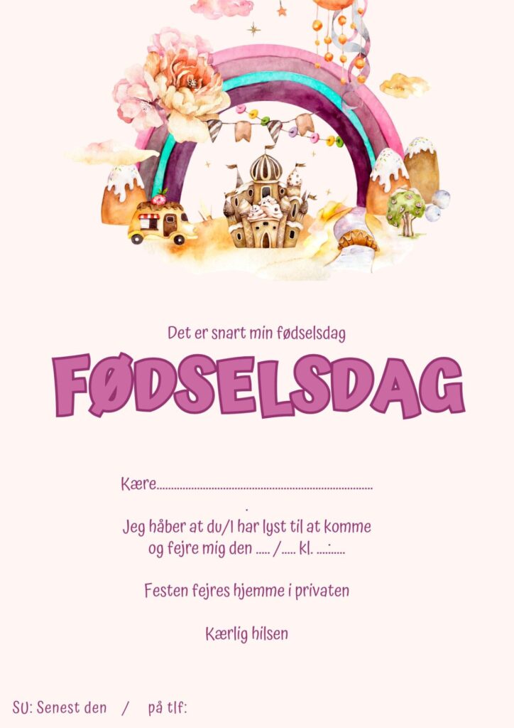 Invitationer 30 invitation foedselsdag pige 1