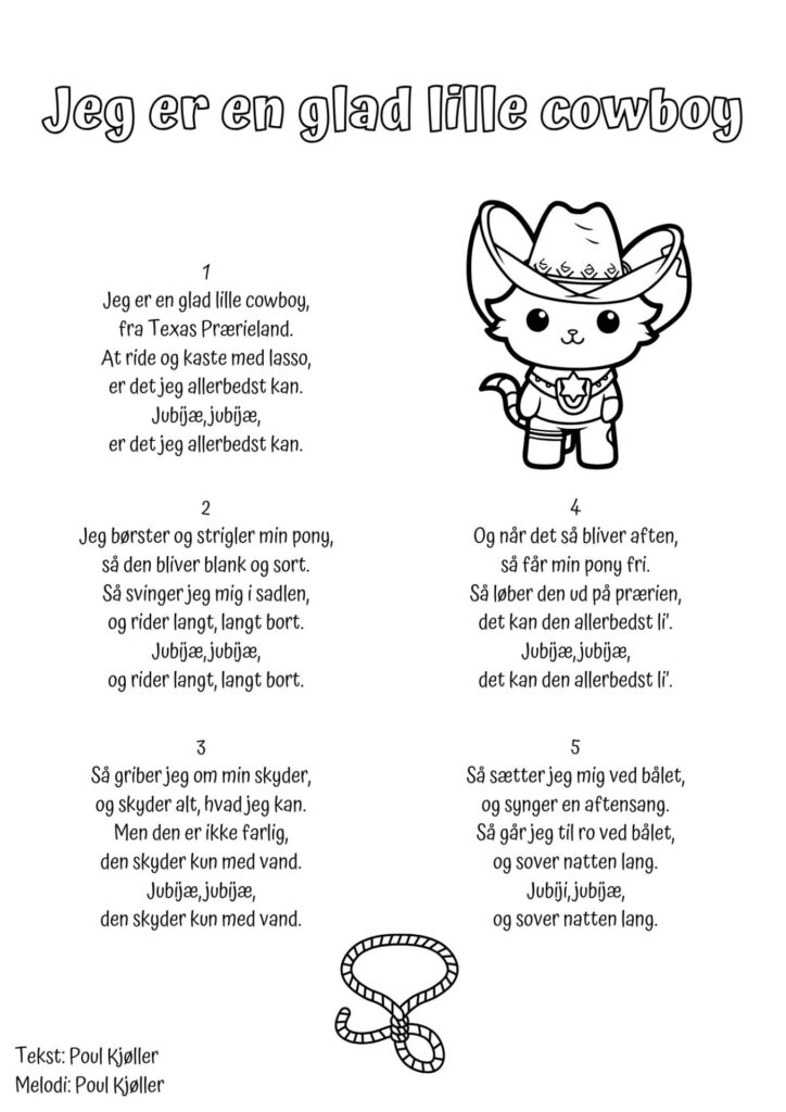 sangtekst jeg er en glad lille cowboy