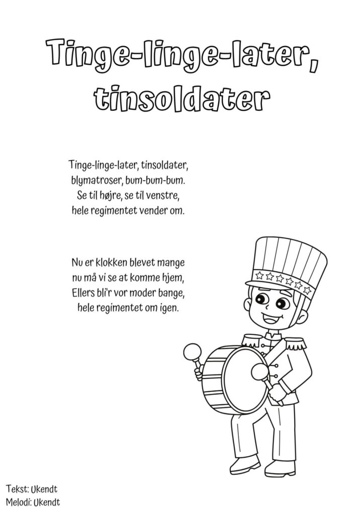 sangtekst tinge linge later tinsoldater