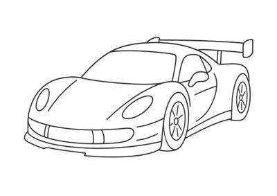 tegning af racerbil 1