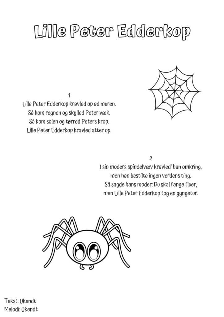 sangtekst-lille-peter-edderkop sangtekst lille peter edderkop