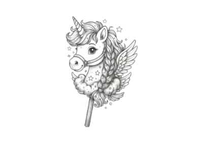 tegning af kaephest 8