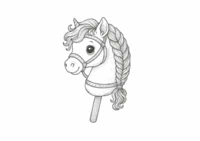 tegning af kaephest 9