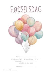 invitation foedselsdag ballon 1