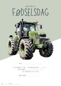 invitation foedselsdag traktor 3