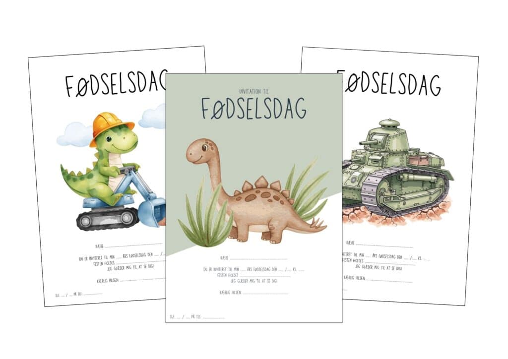 print gratis Invitationer til drenge