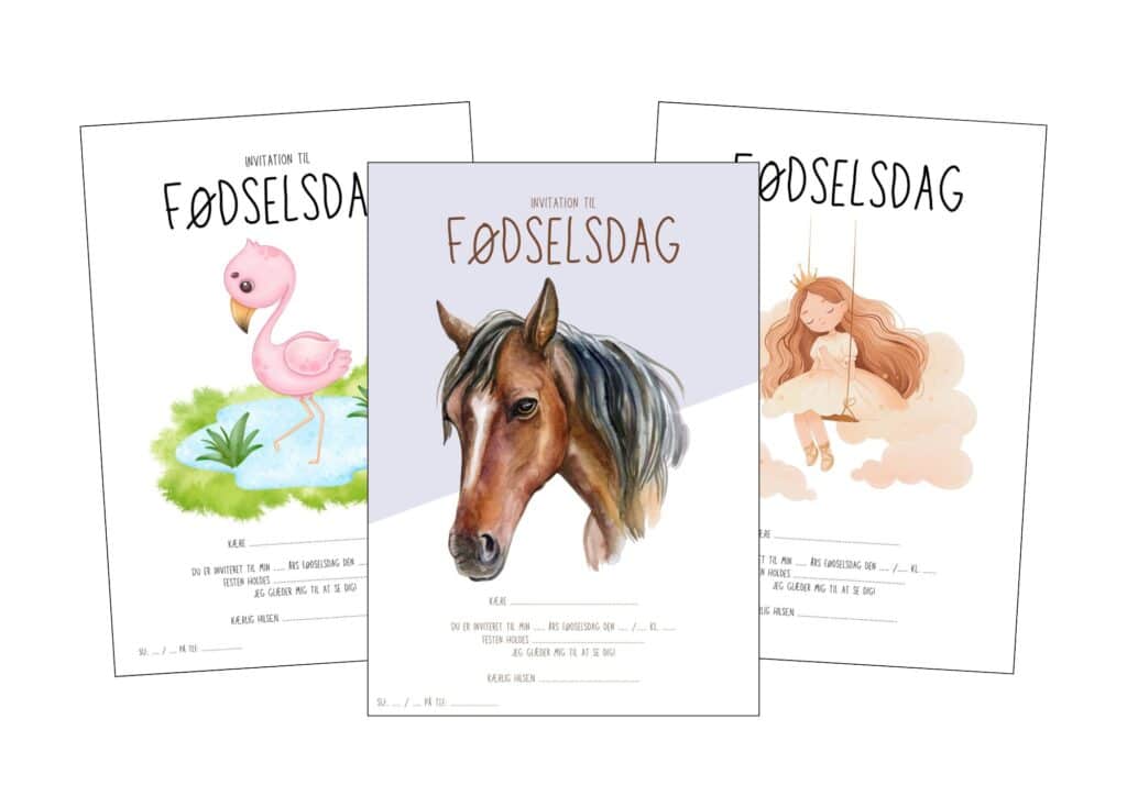 Print gratis Invitationer til piger