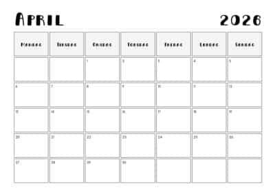 kalender april 2026 1