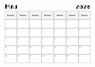 kalender maj 2026 1