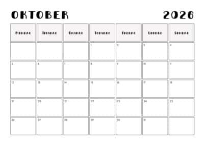 kalender oktober 2026 1