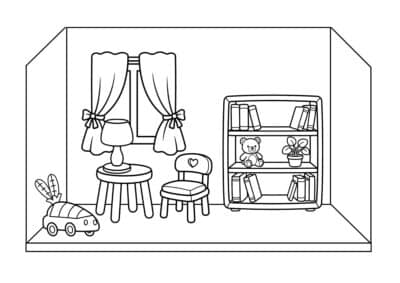 tegning af vaerelse 13